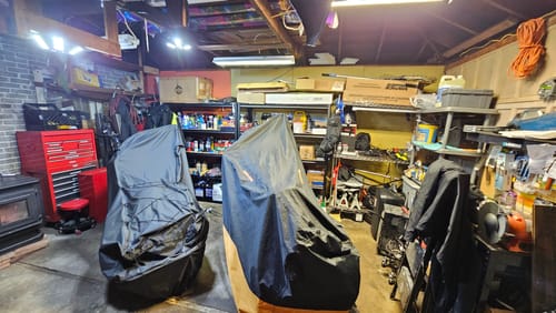 Customer photo review of REIBII Garage Shelving 60"W Adjustable Heavy Duty Metal Shelving Rust-Resistant Garage Organization for Warehouse, Basement,Workshop