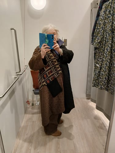 Customer photo review of Women Autumn Ethnic Colorblock Cotton Padded Coat