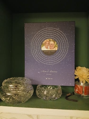 Customer photo review of Custom Music Lyrics Canvas