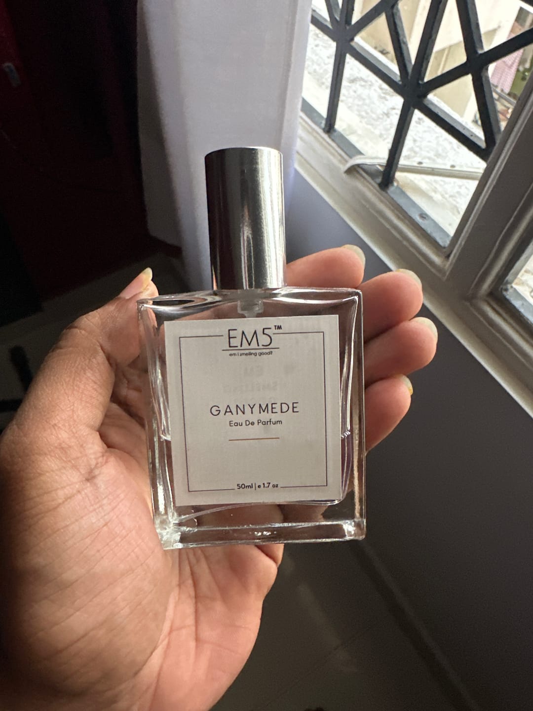 Customer photo review of EM5™ Ganymede Unisex Perfume EDP Spray for Men & Women | Warm Spicy Leather Fragrance Accords | Luxury Gift for Him / Her | Variants Available: 50 ml Spray  / 15 ml Spray