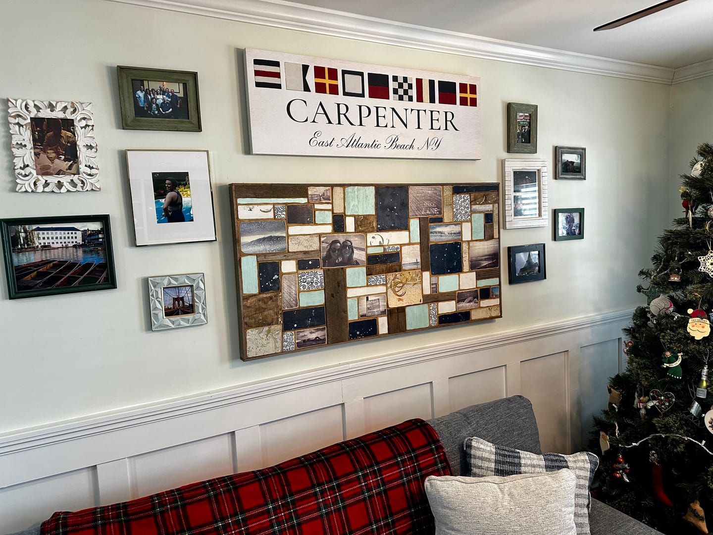 Customer photo review of Personalized Nautical Flags Wall Decor