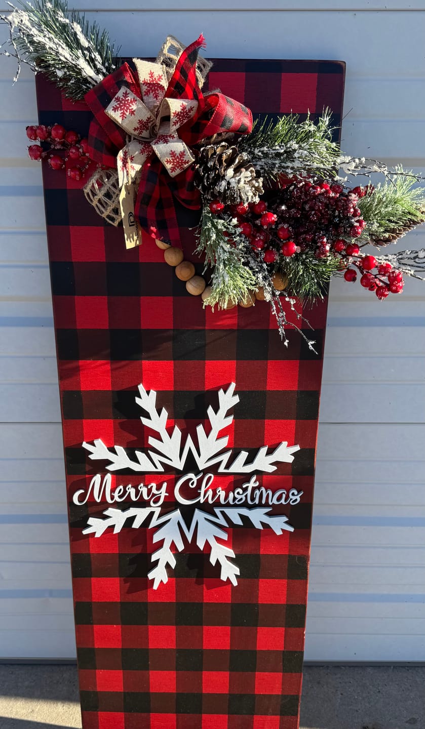Customer photo review of Merry Christmas Snowflake - Wood Sign