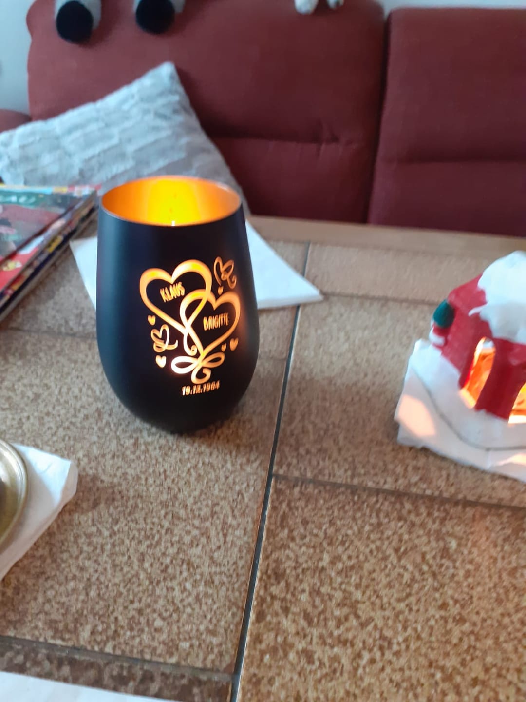 Customer photo review of Unsere Herzen - Paar-Windlicht