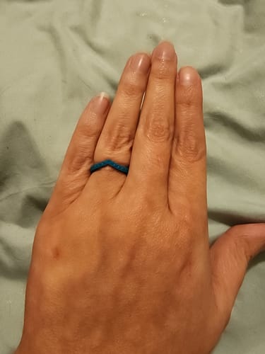 Customer photo review of GIFT RING Women's Couture Silicone Stackable Rings. Stylish Design, Comfortable & Durable Wedding Band