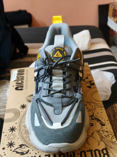 Customer photo review of Rocket Boost Grey High Heel Funky Designer Low Top Sneakers