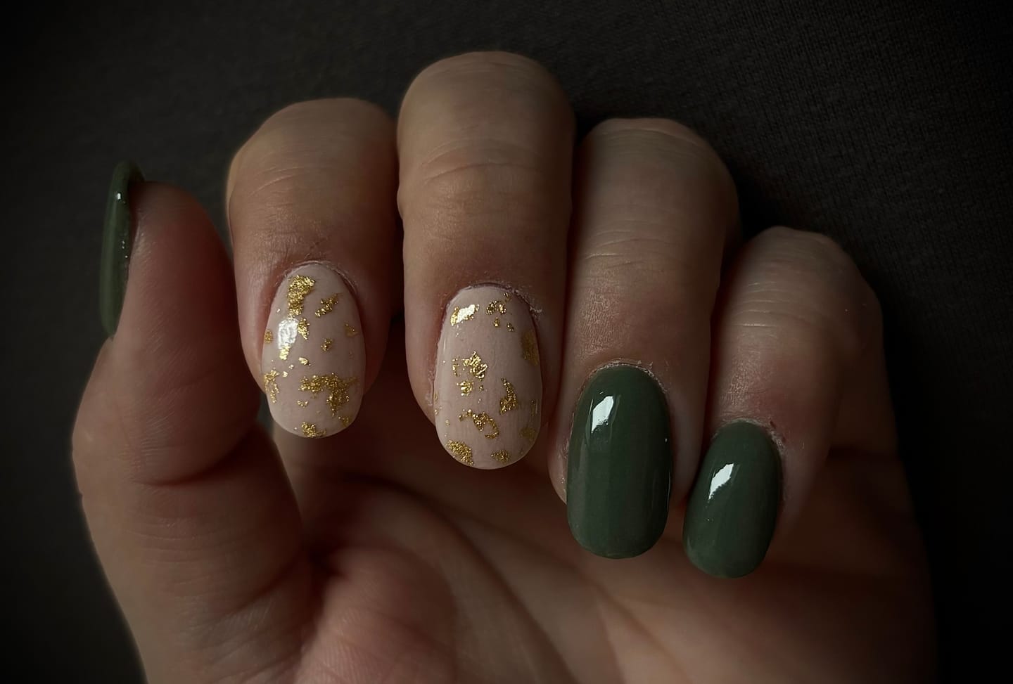 Customer photo review of Warm Olive Dipping Powder