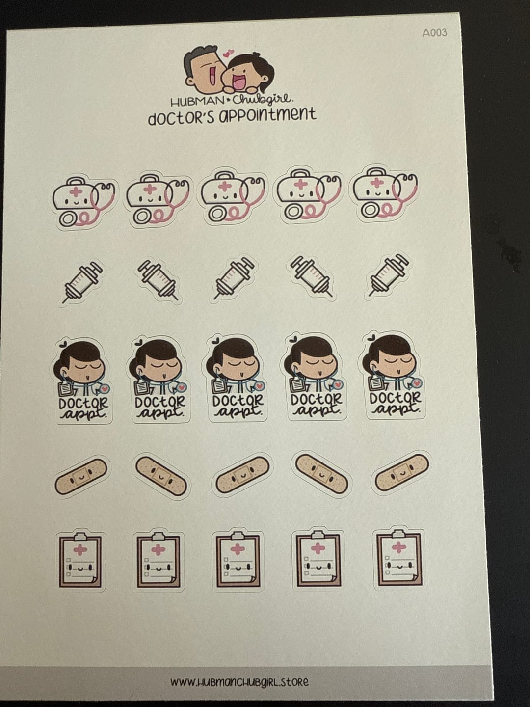 Customer photo review of Doctor's Appointment Planner Stickers