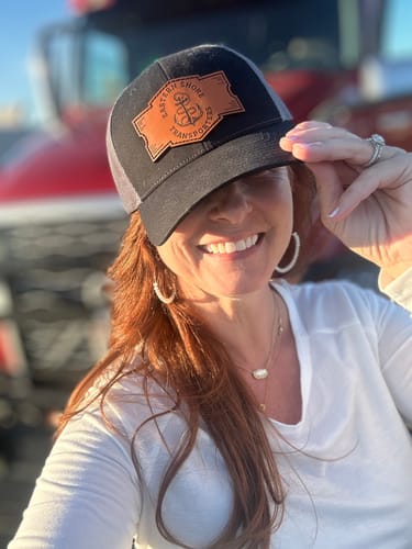 Customer photo review of Custom Leather Patch Hats Richardson 115 Laser Engraved