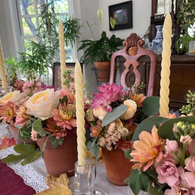 Customer photo review of Large Spiral Taper Candles - Cappings Beeswax