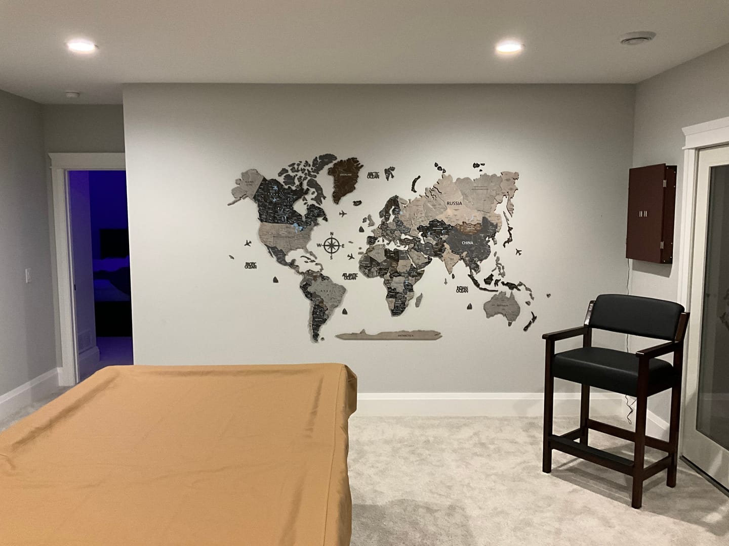 Customer photo review of Wood World Map -Loft