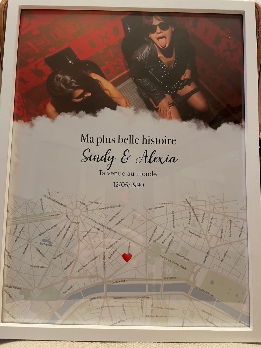 Customer photo review of Notre Rencontre - Affiche personnalisée