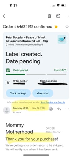 Customer photo review of Fetal Doppler - Peace of Mind