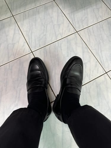 Customer photo review of Wayne Penny Loafer - Solid Black Leather (Crepe Sole)
