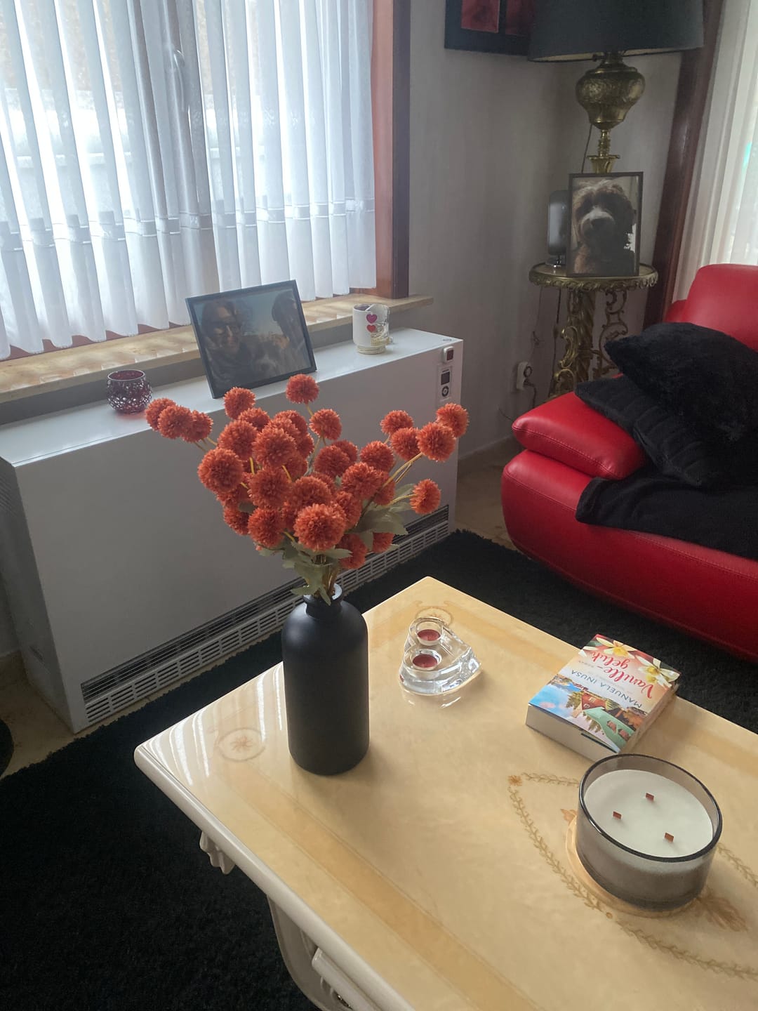 Customer photo review of Zijden Kiku Bloemen - Omber