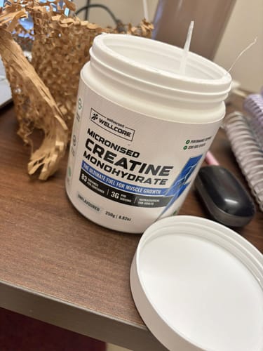 Customer photo review of Wellcore - Micronised Creatine Monohydrate (250g, 83 Servings)