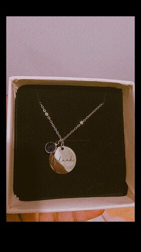 Customer photo review of Personalised Birthstone Necklace