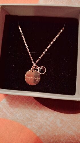 Customer photo review of Personalised Birthstone Necklace