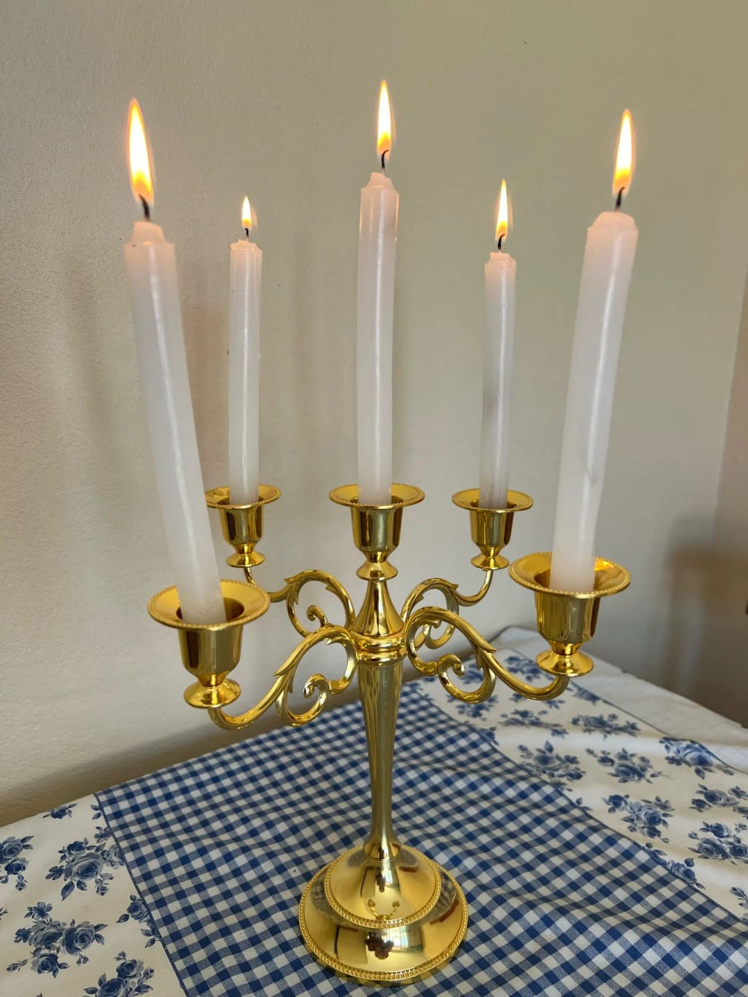 Customer photo review of Antique Bronze Candelabra Five-Arm Retro — Bronze | KIMLUD