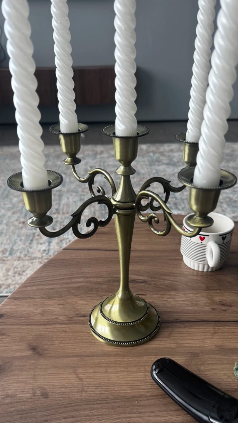 Customer photo review of Antique Bronze Candelabra Five-Arm Retro — Bronze | KIMLUD