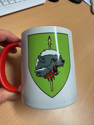 Customer photo review of TassenExpress - Becher Keramik Tasse mit Logo bedruckt 325ml Firmenlogo