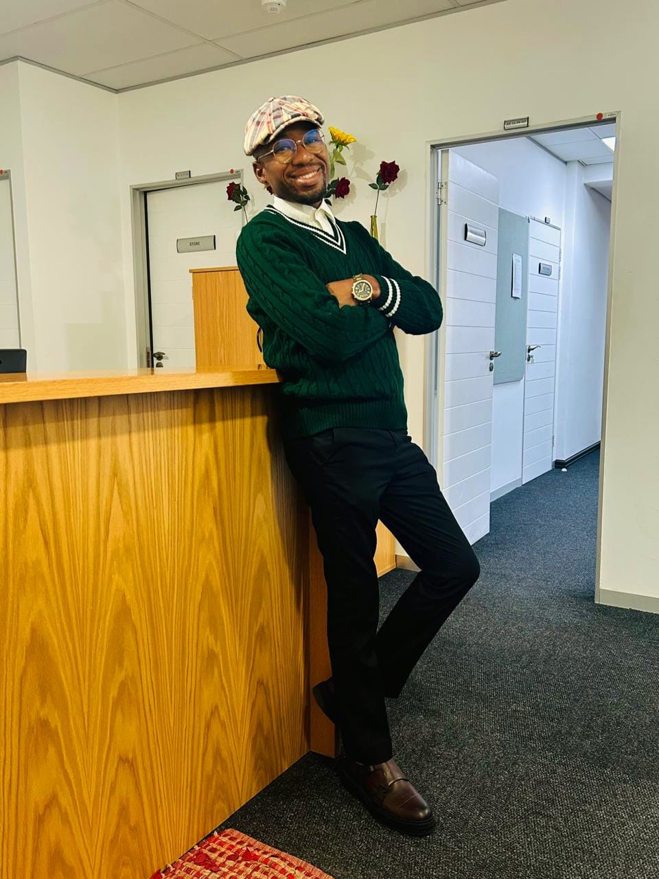 Customer photo review of Forest Green & White Cricket Jersey