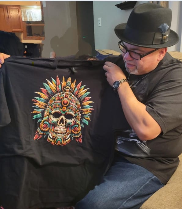 Customer photo review of Azteca Warrior Calavera T-Shirt