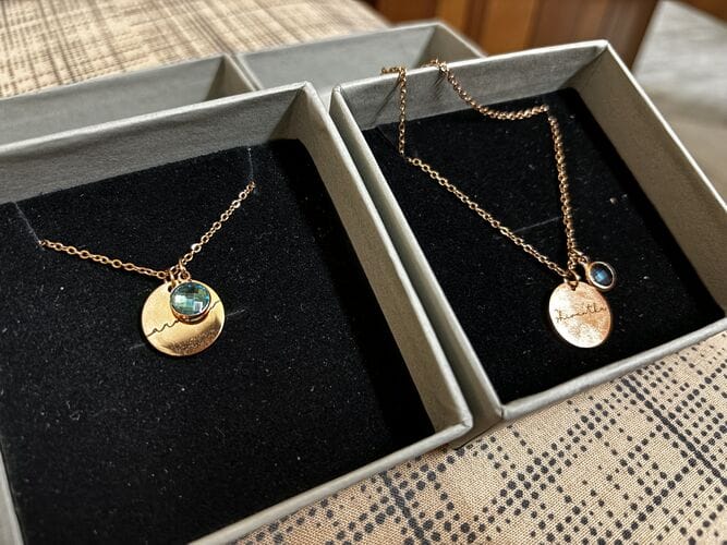 Customer photo review of Personalised Birthstone Necklace