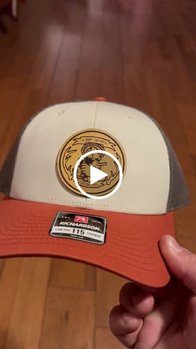 Customer video review of Custom Leather Patch Hats Richardson 115 Laser Engraved