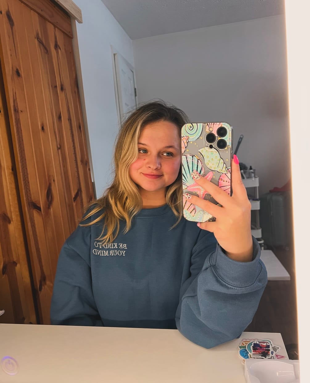 Customer photo review of Be Kind To Your Mind Embroidered Sweatshirt