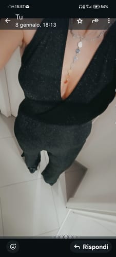 Customer photo review of Tuta intera lurex con schiena scoperta - nera