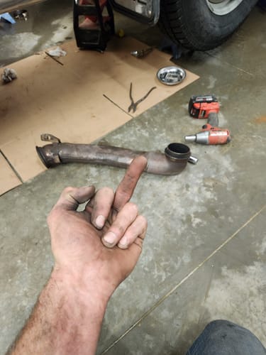 Customer photo review of 2004.5-2010 Duramax 3" Stainless Steel Downpipe (117000500)