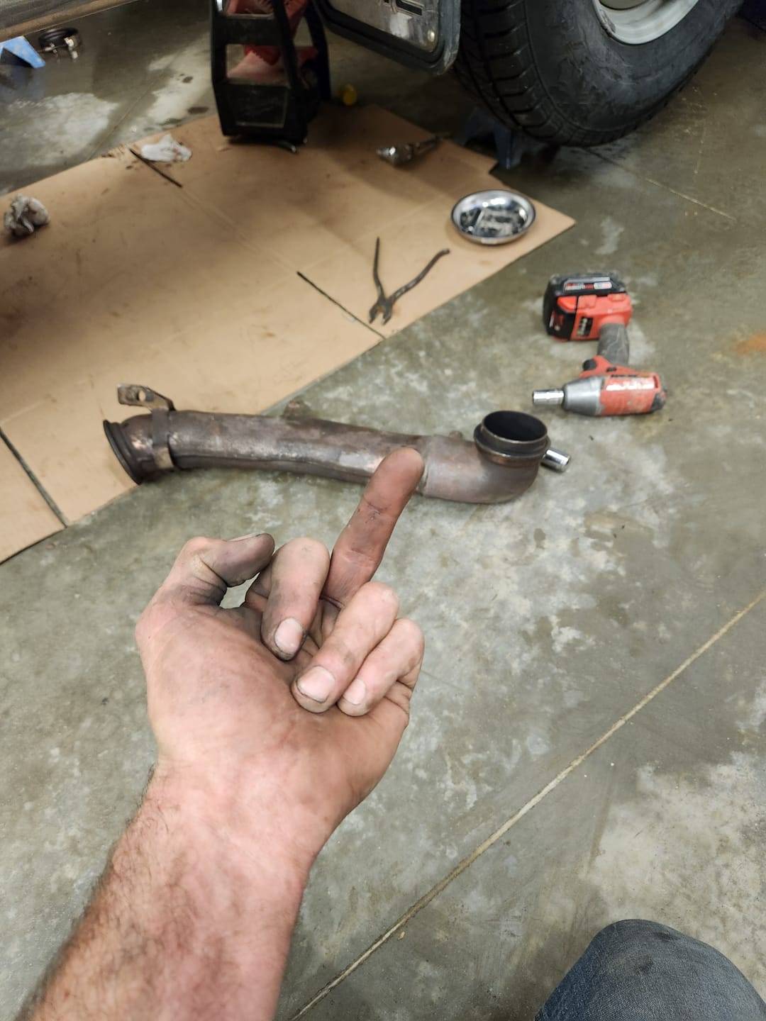 Customer photo review of 2004.5-2010 Duramax 3" Stainless Steel Downpipe (117000500)