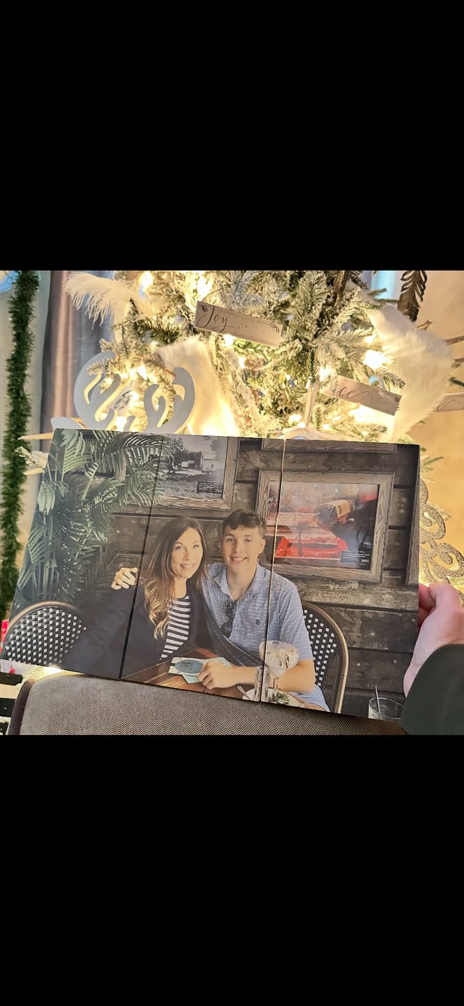 Customer photo review of 10.5 x 16.5 Planked Wood Print
