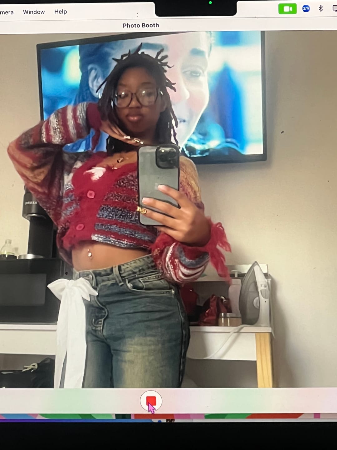 Customer photo review of Aelfric Eden Fringe Stripe Cardigan