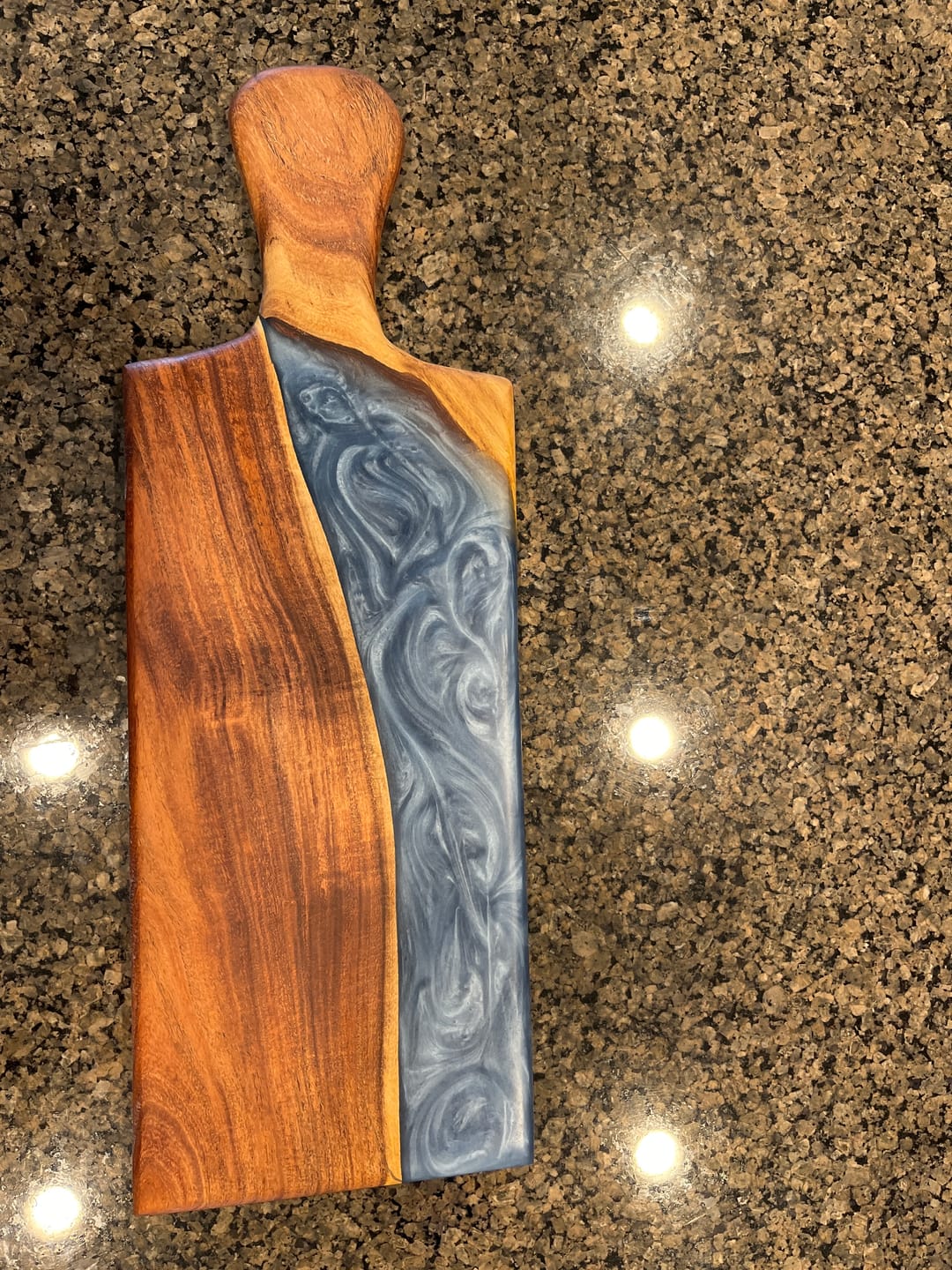 Customer photo review of 20x7x1" Cheese Board Paddle Handle Silicone Mold - Small Serving Board Mold
