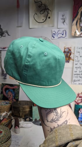 Customer photo review of Big Flat Bill Unstructured Rope Hat
