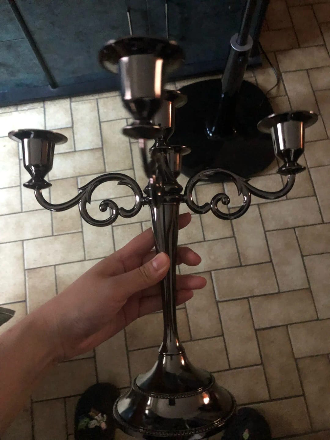 Customer photo review of Antique Bronze Candelabra Five-Arm Retro — Bronze | KIMLUD