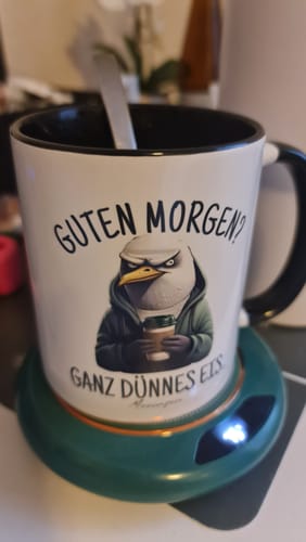 Customer photo review of Guten Morgen ganz dünnes Eis · Keramiktasse Zweifarbig