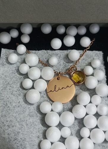 Customer photo review of Personalised Birthstone Necklace