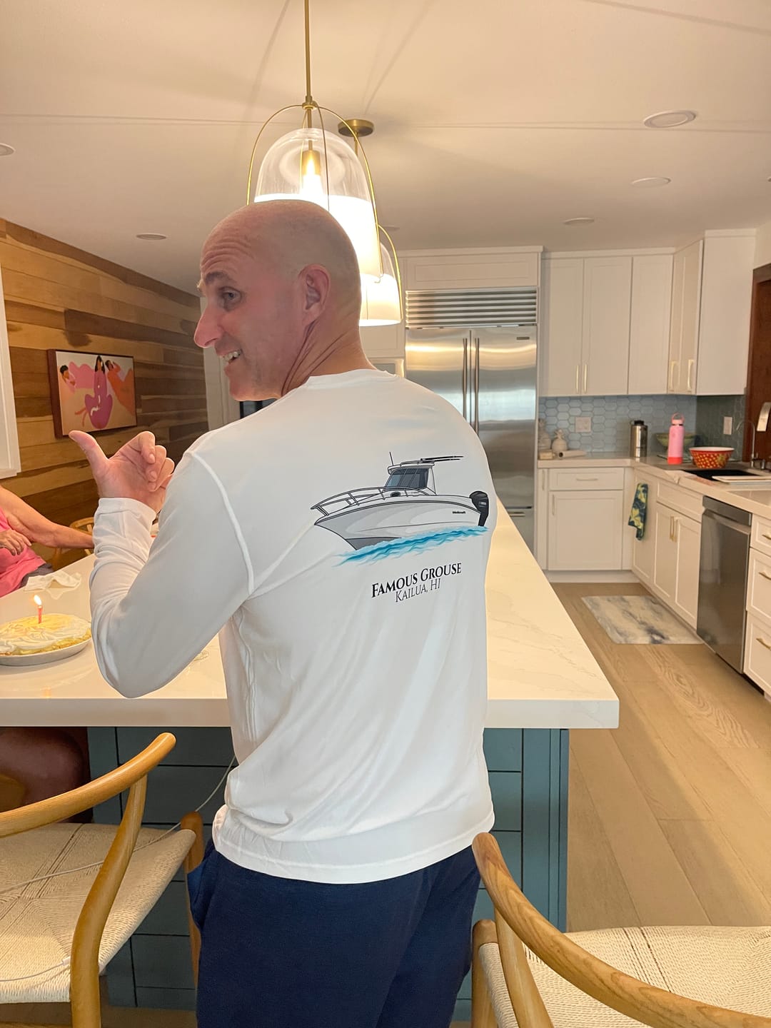 Customer photo review of Mens Captain & Crew Drifit Custom Boat Shirts - Long Sleeves