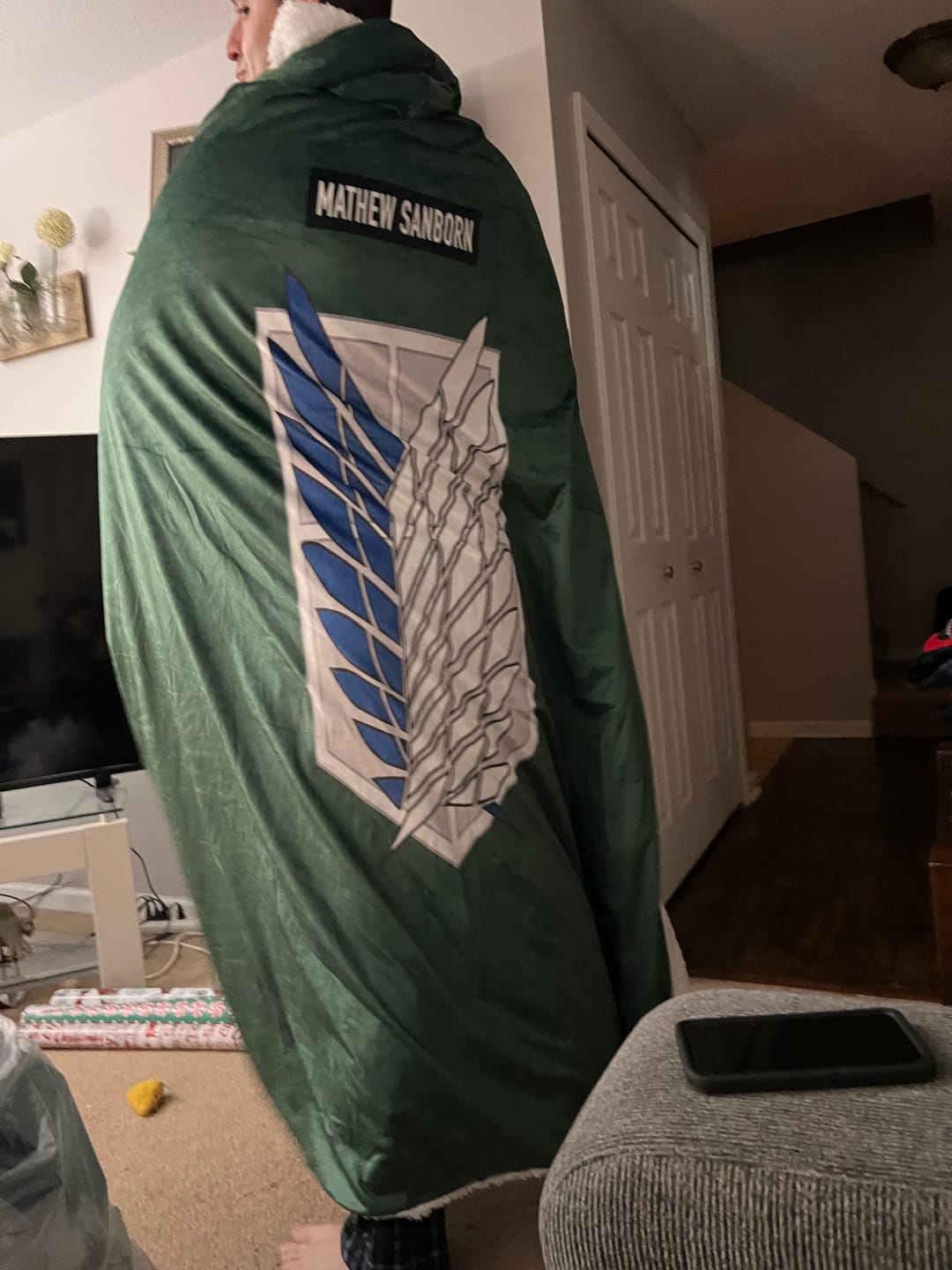 Customer photo review of Personalized Scouting Legion Hooded Blanket