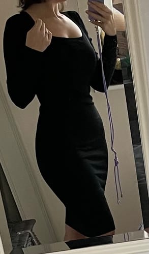 Customer photo review of Long Sleeve Midi Shapewear Dress