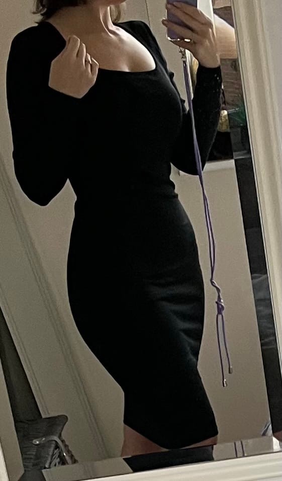Customer photo review of Long Sleeve Midi Shapewear Dress