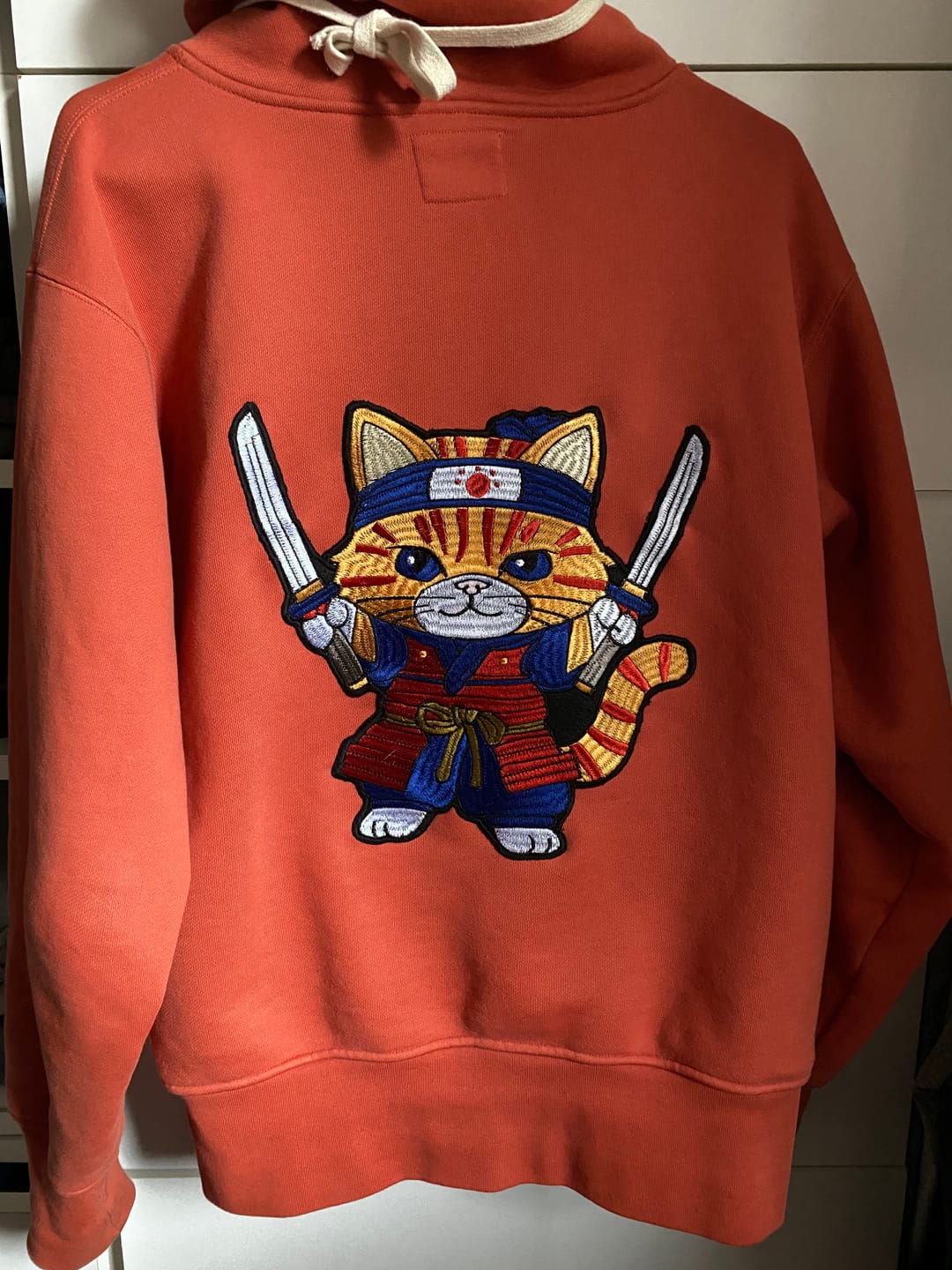 Customer photo review of 17.5 oz Terry Cloth Full-Zip Hoodie - Brick Red