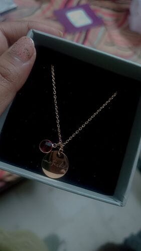Customer photo review of Personalised Birthstone Necklace