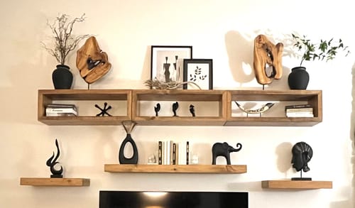 Customer photo review of Modern 3" Thick Floating Shelves