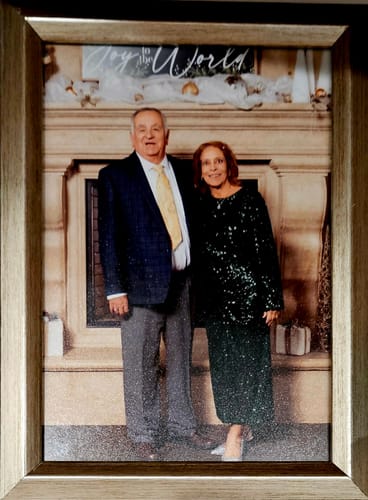 Customer photo review of Joseph Ribkoff Dark Green Sequined Blouson Gathered Detail Midi Dress 234714