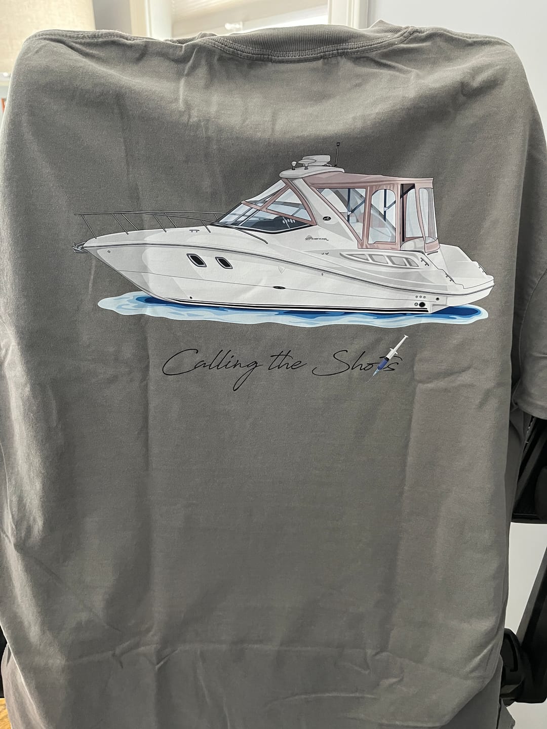Customer photo review of Custom Boat T-Shirts - 100% Cotton (No Pocket)