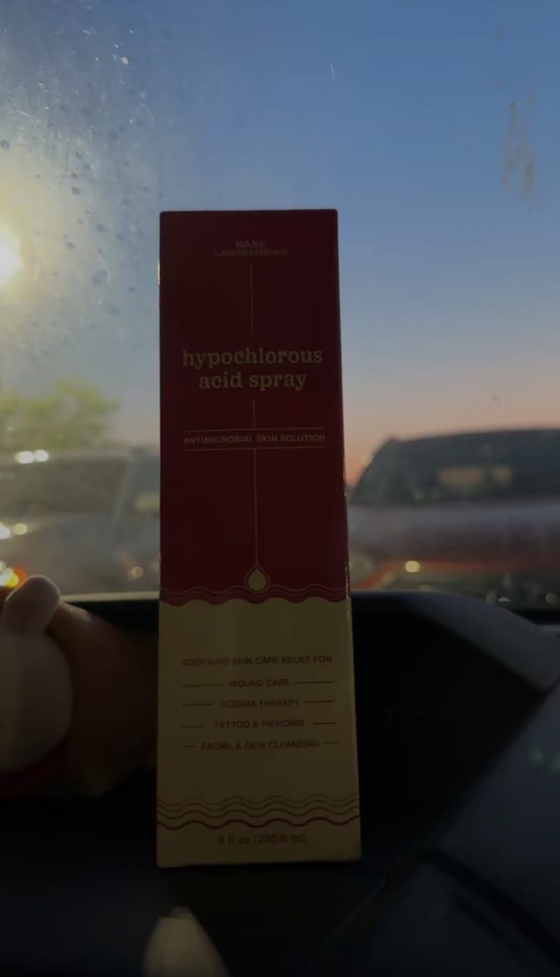 Customer photo review of Hypochlorous Acid Spray for Skin & Face | Healing Topical Spray