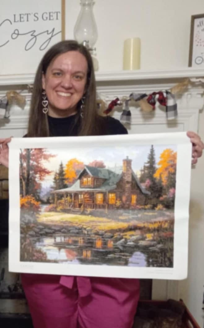 Customer photo review of Lakeside Retreat - Landscape Painting by numbers